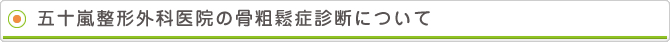 五十嵐整形外科医院の骨粗鬆症診断について